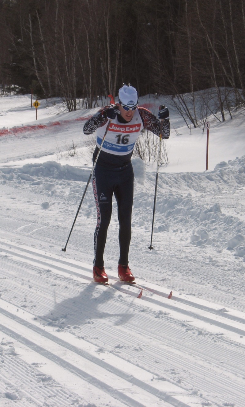 Wayne Dusting ski racing at Mont Ste-Anne